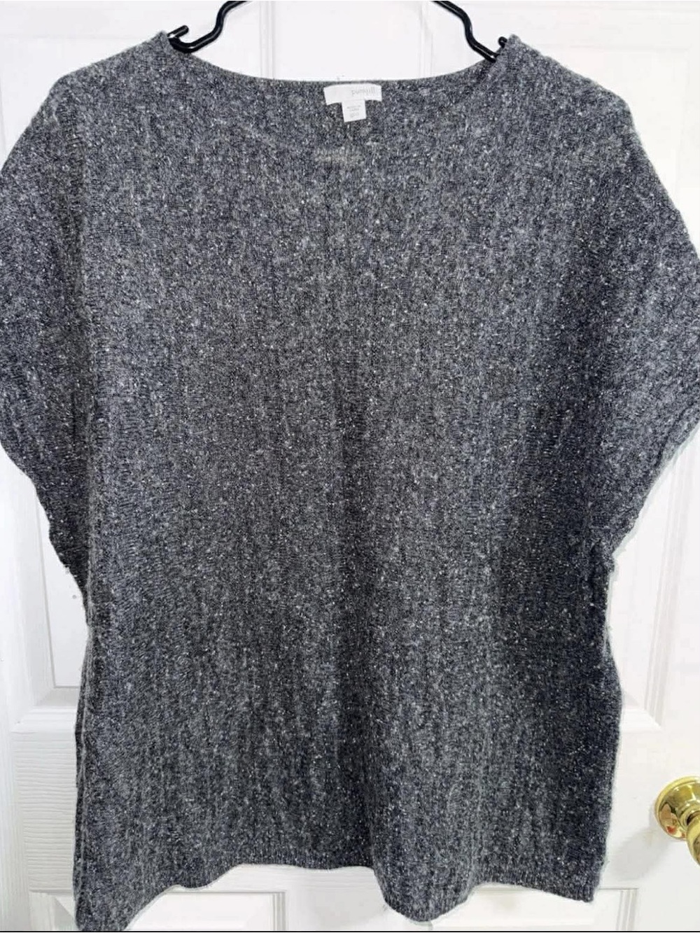 Women's Dark Gray Crewneck Knit Sweater Top